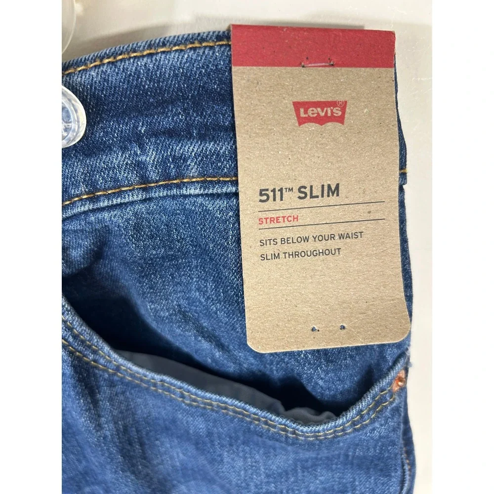Levi's 511 Slim Jeans Mens 36x34 Blue Stretch Denim NEW Classic Casual Workwear